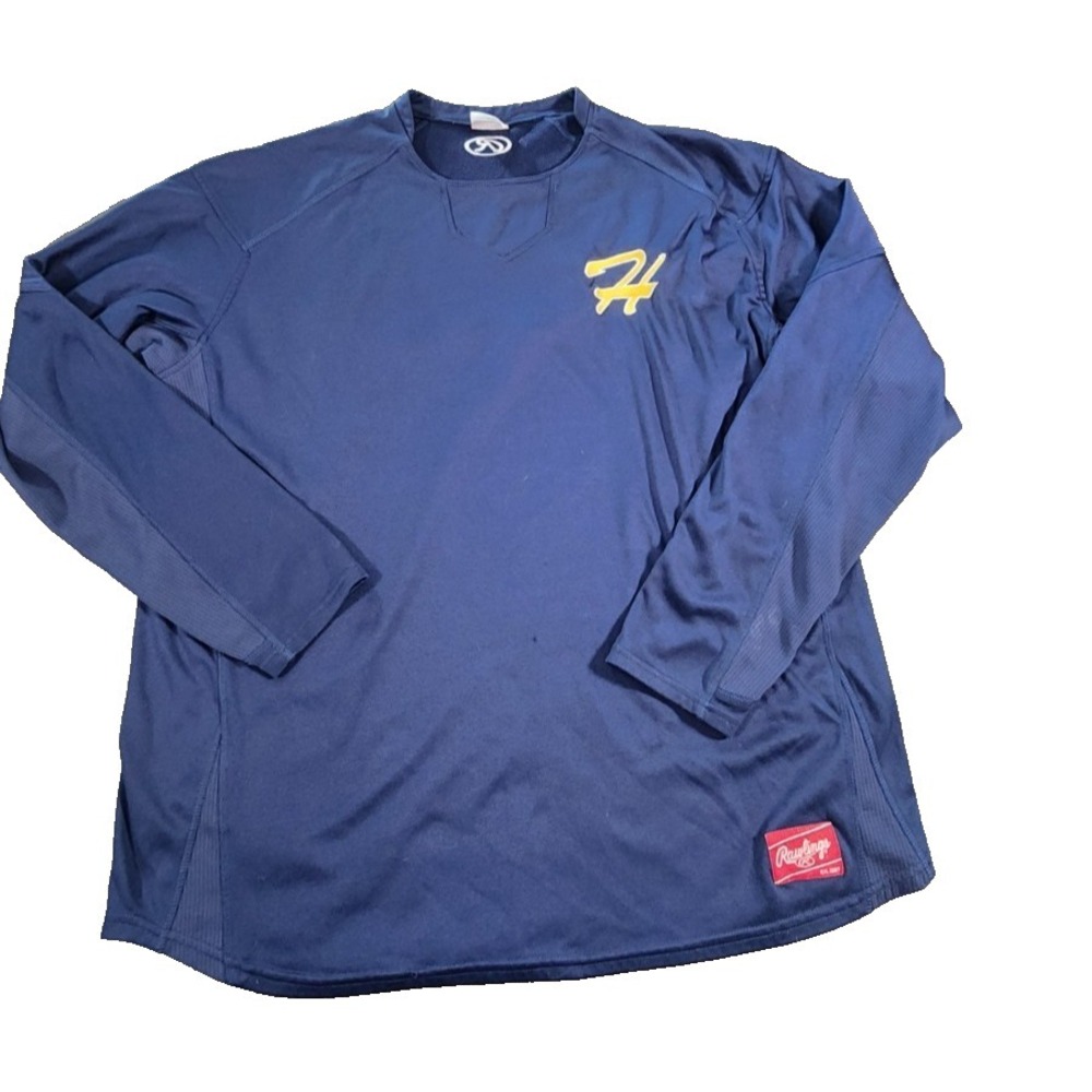 Rawlings Navy Blue Long Sleeve‎ Sweater Men's Size L